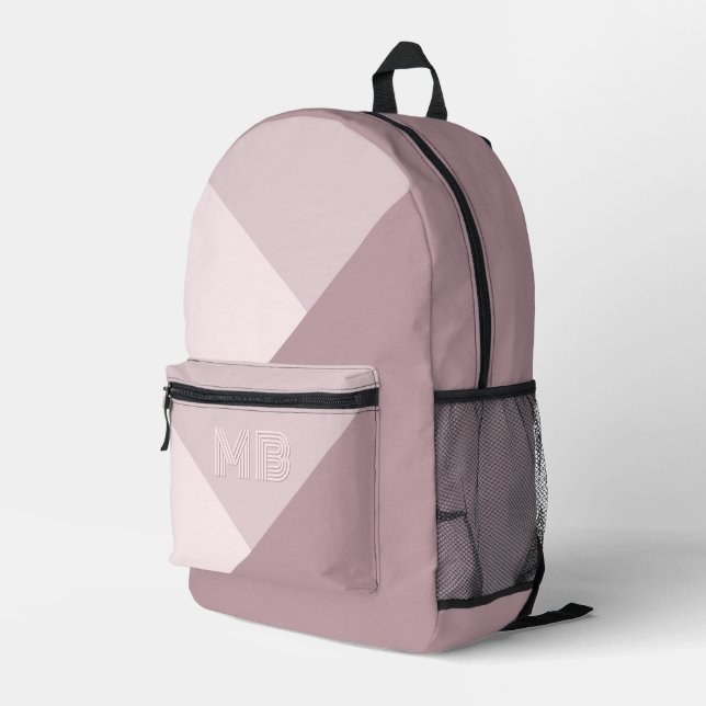 Mochila Impresa Personalizado Pastel ligero Rosa polvoriento Mauve (Esquina derecha trasera )