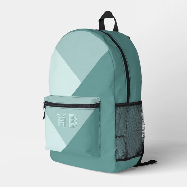 Mochila Impresa Personalizado Pastel Seafoam Seaglass Mint Verde V (Esquina derecha trasera )