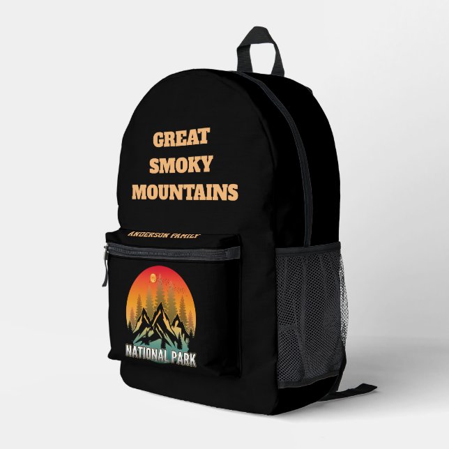 MOCHILA IMPRESA PERSONALIZADO PERSONALIZA LAS MONTAÑAS DE VINTAGE  (Esquina derecha trasera )
