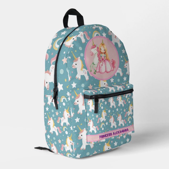 Mochila Impresa Personalizado Princess Unicorn (Esquina izquierda trasera)