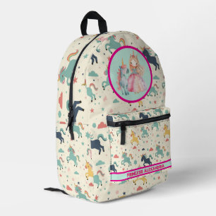 Mochila Impresa Personalizado Princess Unicorn