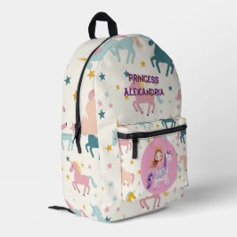Mochila Impresa Personalizado Princess Unicorn