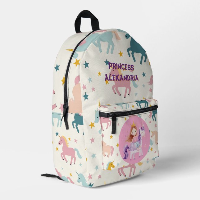 Mochila Impresa Personalizado Princess Unicorn (Esquina izquierda trasera)