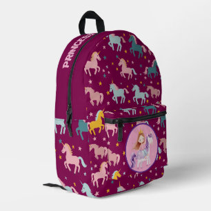 Mochila Impresa Personalizado Princess Unicorn
