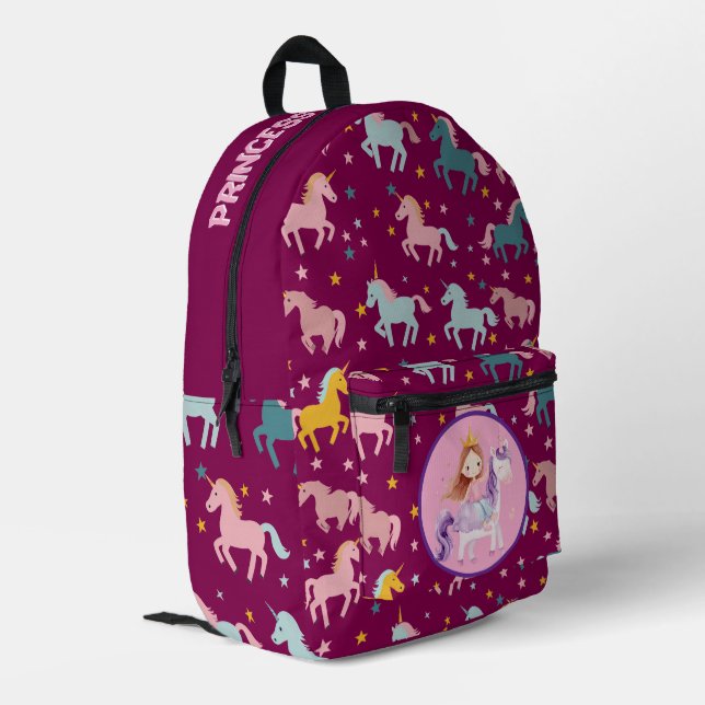 Mochila Impresa Personalizado Princess Unicorn (Esquina izquierda trasera)