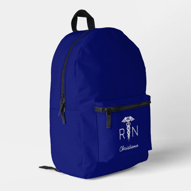 Mochila Impresa Personalizado RN Registro de enfermería Marina de  (Esquina izquierda trasera)