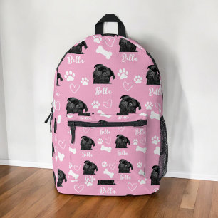 Mochila Impresa Personalizado rosado Love Paw Print Dog Lover Masc