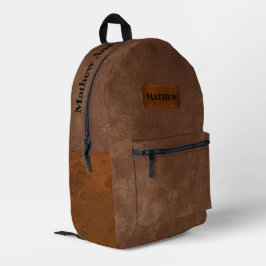 Mochila Impresa Personalizado rústico y clásico cuero marrón para 