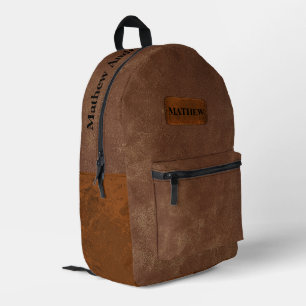 Mochila Impresa Personalizado rústico y clásico cuero marrón para