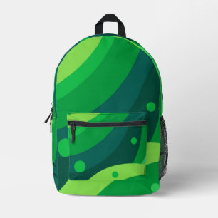 Mochila Impresa Personalizado Vibrante Patrón de color verde estét