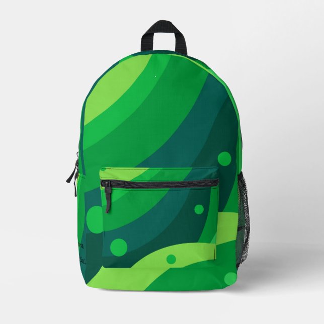 Mochila Impresa Personalizado Vibrante Patrón de color verde estét (Anverso)