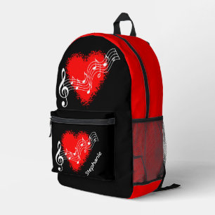Mochila Impresa Personalizados Hearts and Music Notes