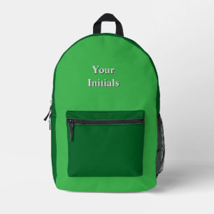 Mochila Impresa Personalizar Con Tus Iniciales Verde + Verde