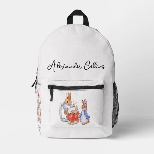 Mochila Impresa Personalizar el nombre Peter el conejo (Anverso)