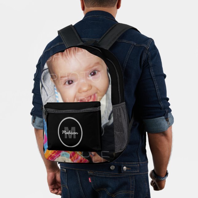 Mochila Impresa Personalizar Su nombre de monograma fotográfico in (Insitu (Modelo))