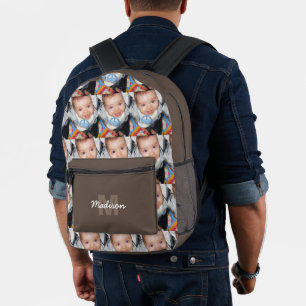 Mochila Impresa Personalizar Su patrón fotográfico monograma nombr