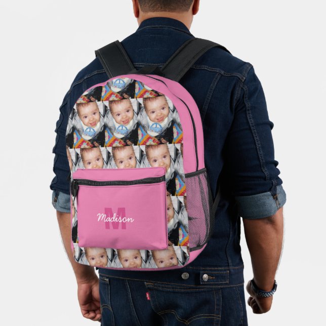Mochila Impresa Personalizar Su patrón fotográfico monograma nombr (Insitu (Modelo))