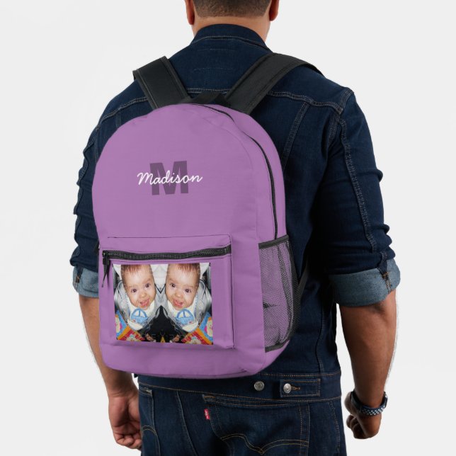 Mochila Impresa Personalizar Su personalizado fotográfico lavanda  (Insitu (Modelo))