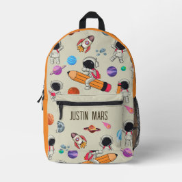 Mochila Impresa Personalized Astronauts and Planets Back to School