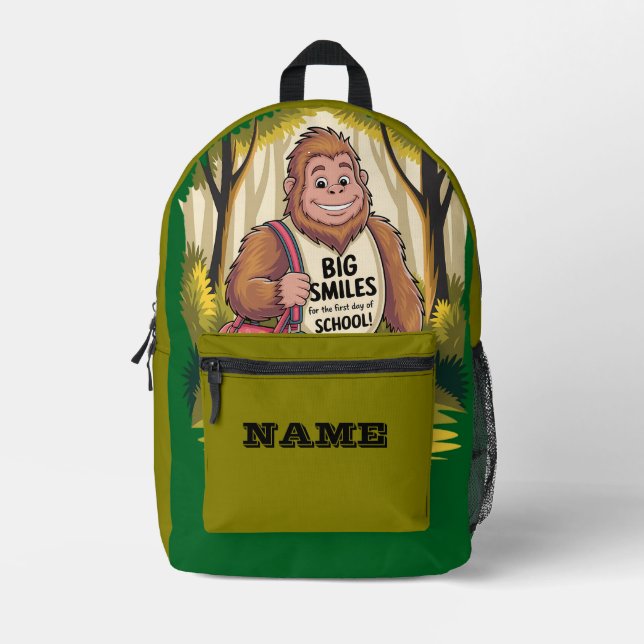 Mochila Impresa Personalized Bigfoot Big Smiles School (Anverso)