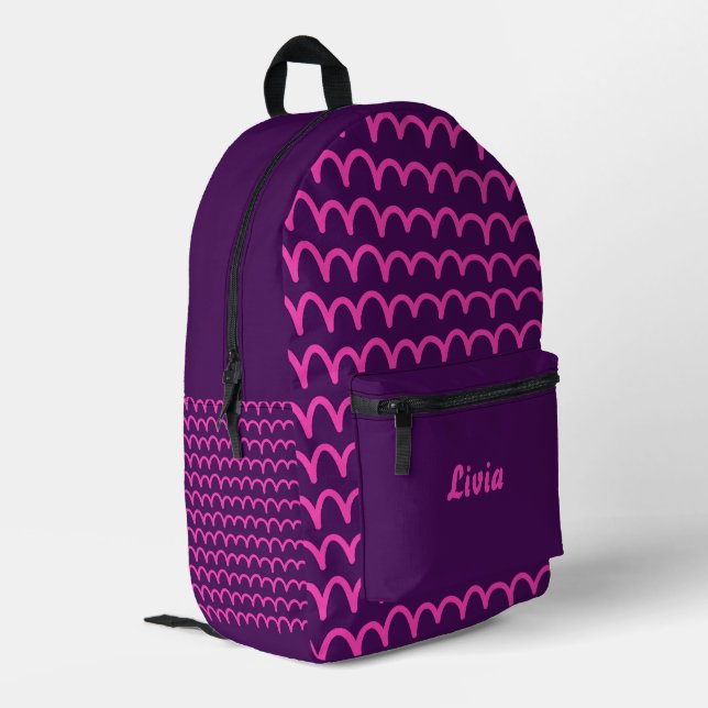 Mochila Impresa Personalized Dark Neon/Pink Handwriting (Esquina izquierda trasera)