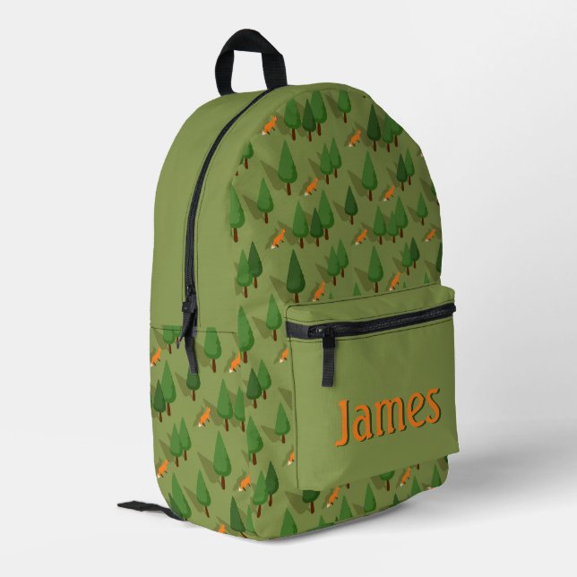 Mochila Impresa Personalized Fox & Forest School Backpack (Esquina izquierda trasera)