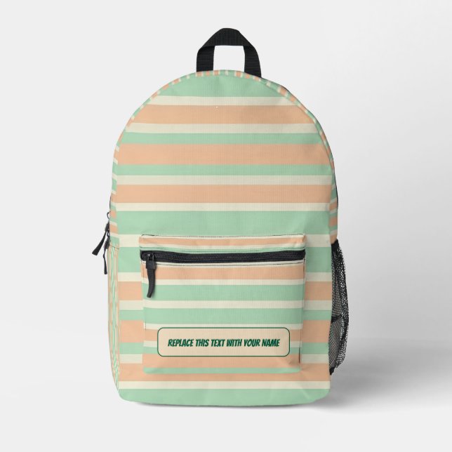 Mochila Impresa Personalized Horizontal Stripe Backpack (Anverso)