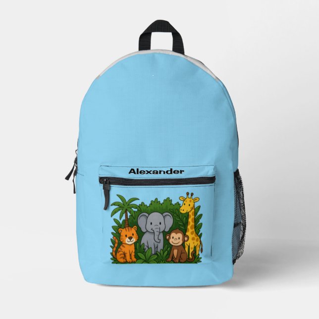 Mochila Impresa Personalized Jungle Animal Backpack – Fun Safari  (Anverso)