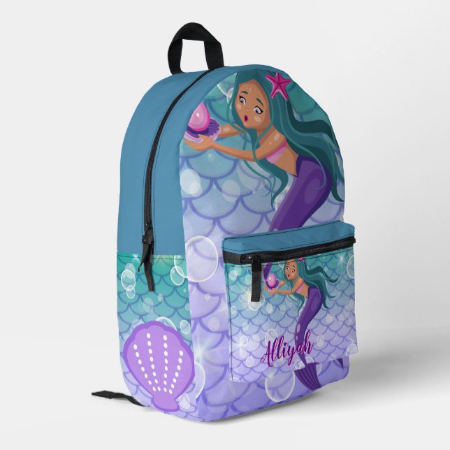 Mochila Impresa Personalized Mermaid Azure (Esquina izquierda trasera)