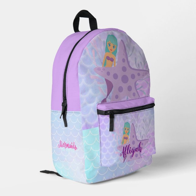 Mochila Impresa Personalized Mermaid Light Lavender (Esquina izquierda trasera)