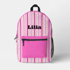 Mochila Impresa Personalized Name PINK LINE STRIPES