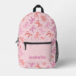 Mochila Impresa Personalized Pink Bows Girl Backpack