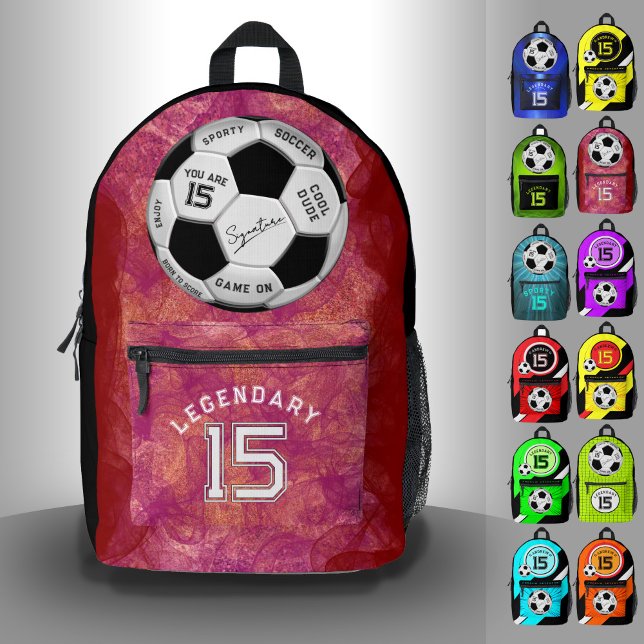 Mochila Impresa Personalized Soccer Ball Birthday  | Age Name Text (Subido por el creador)