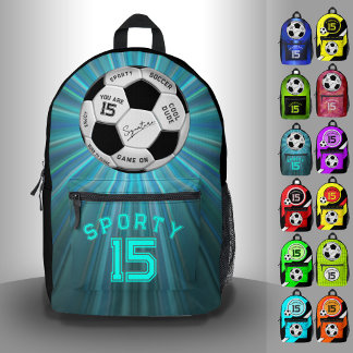 Mochila Impresa Personalized Soccer Ball Birthday  | Age Name Text