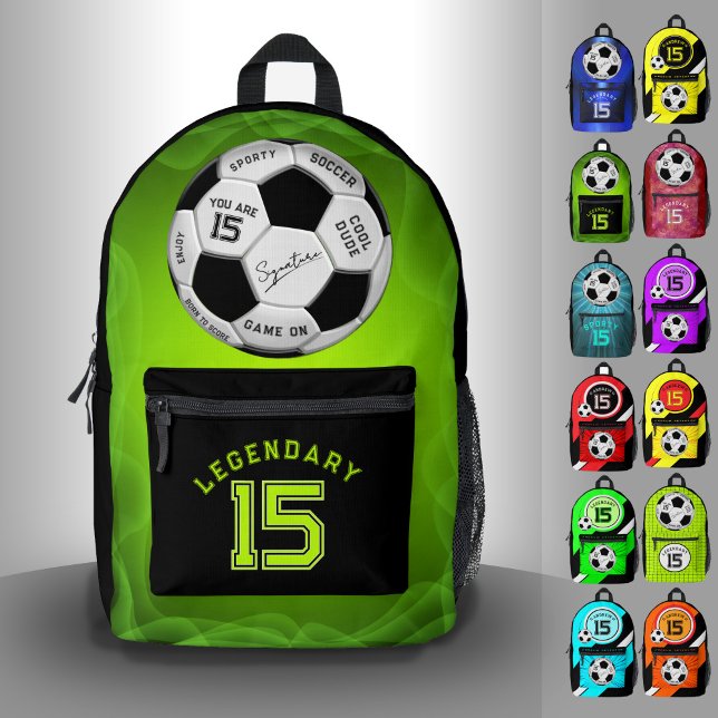 Mochila Impresa Personalized Soccer Ball Birthday  | Age Name Text (Subido por el creador)