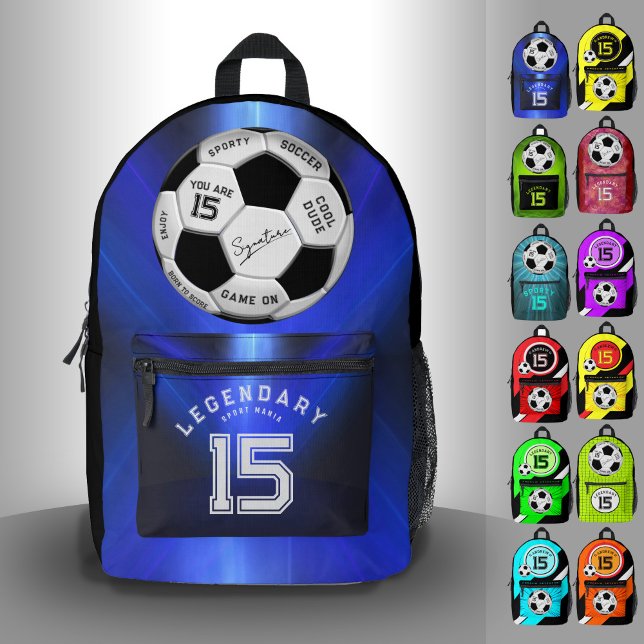 Mochila Impresa Personalized Soccer Ball Birthday  | Age Name Text (Subido por el creador)