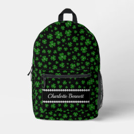 Mochila Impresa Personalized St. Patrick’s Day Shamrock with Pearl