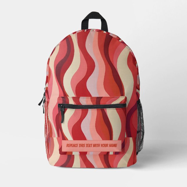 Mochila Impresa Personalized Wavy Stripe Backpack (Anverso)