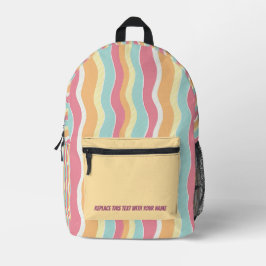 Mochila Impresa Personalized Wavy Stripe Backpack