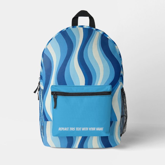 Mochila Impresa Personalized Wavy Stripe Backpack (Anverso)