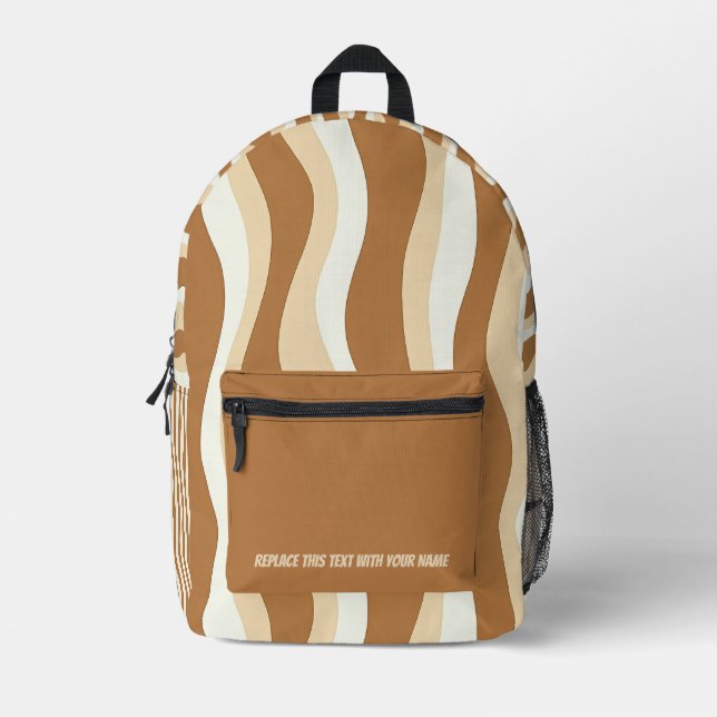 Mochila Impresa Personalized Wavy Stripe Backpack (Anverso)