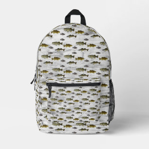 Mochila Impresa Pesca temática Walleye Bass Crappie Angler Hombres