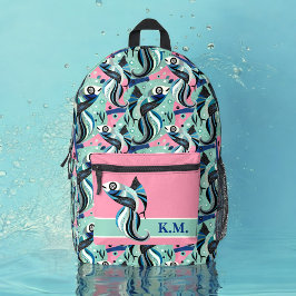 Mochila Impresa Pescado abstracto con estampado