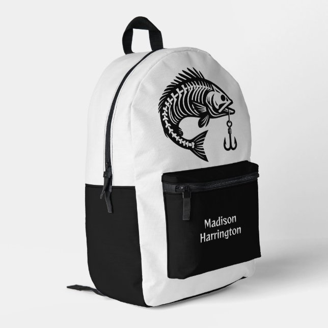 Mochila Impresa Pescado de nombre personalizado (Esquina izquierda trasera)