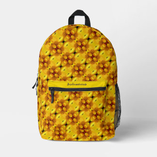 Mochila Impresa Pétalos de flores de margarita amarilla resumen pe