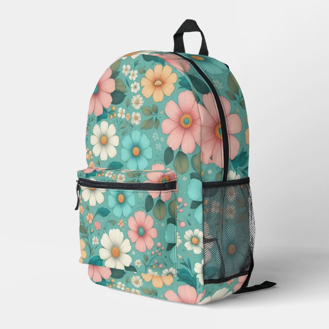 Mochila Impresa Pétalos de Pastel (Esquina derecha trasera )