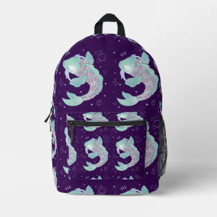 Mochila Impresa Pez Koi Pastel   Arte Popular Caprichoso Subacuáti
