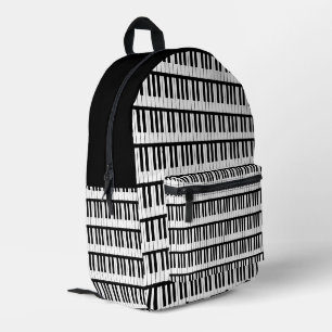 Mochila Impresa Piano Negro Y Blanco Instrumento Músico