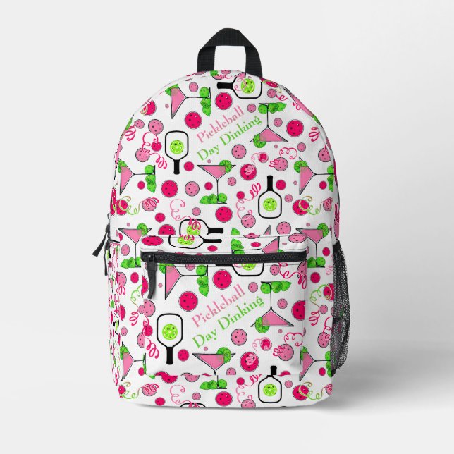 Mochila Impresa Pickleball Day Dinking Cosmo Coctail Pink Green (Anverso)