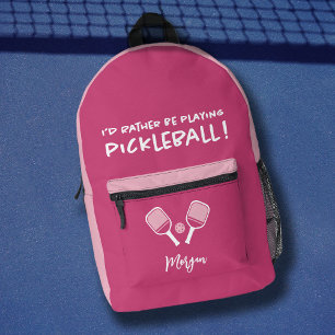Mochila Impresa Pickleball Divertido Deporte Lindo Nombre Personal